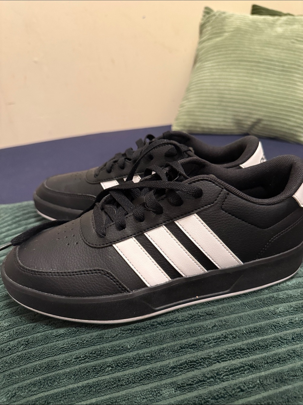 adidas Black Sneakers with White Three-Stripes